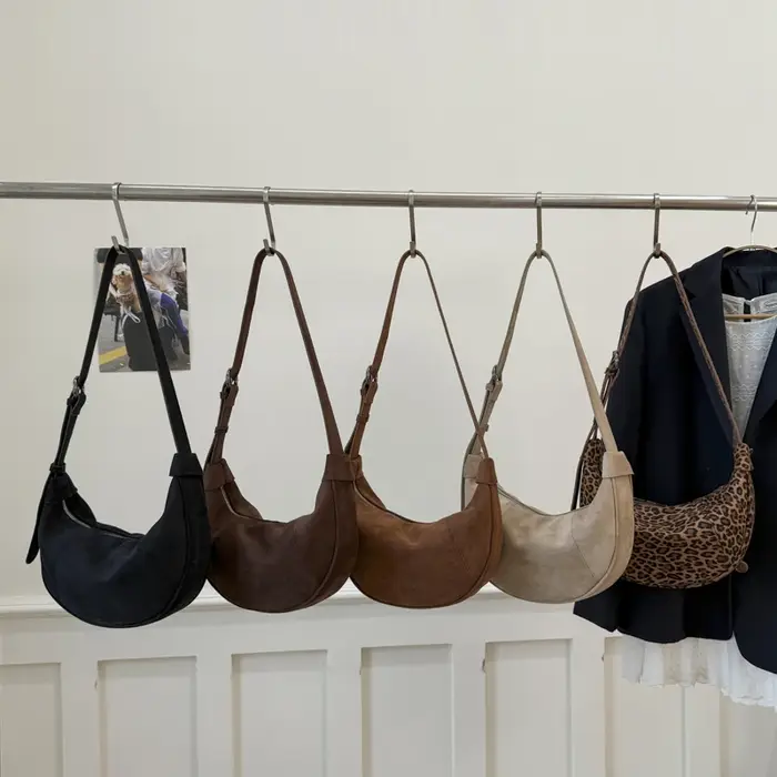 LEFTSIDE rétro Faux daim léopard sac de selle 2025 sac à bandoulière tendance mode sacs