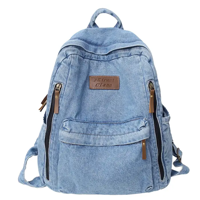 Denim mode sacs à dos pour l'école tendance étudiant jean sac Multi poches grande capacité sac à dos Mochila De Escola Feminina 2023