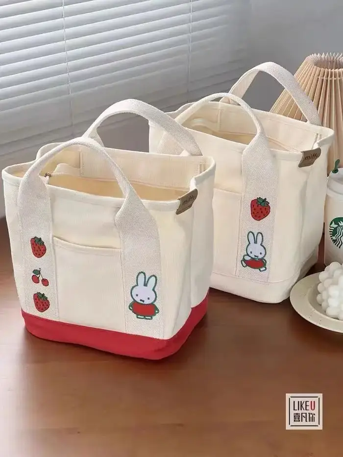 Sac en toile brodé, sac à main pour maman