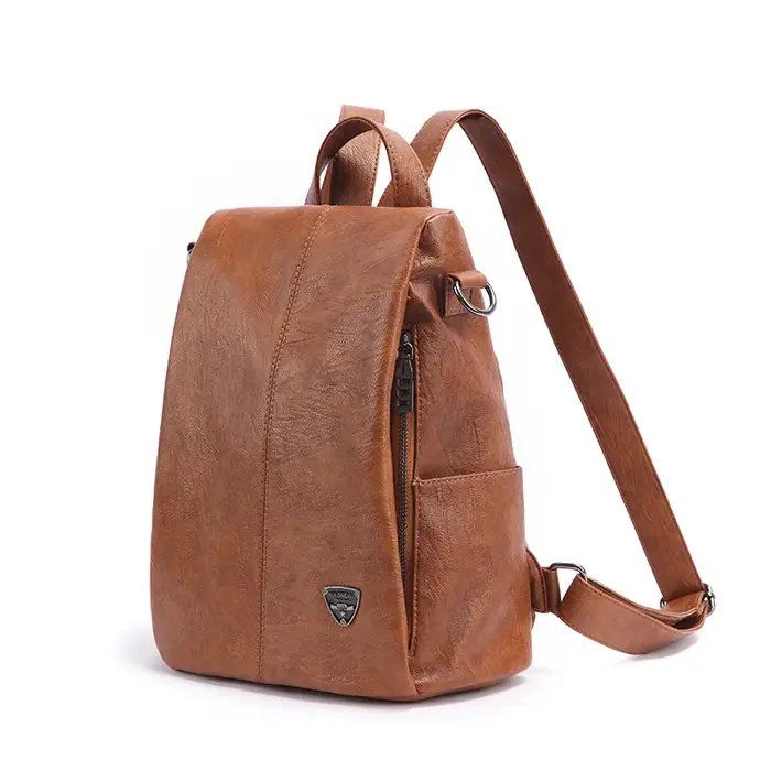 Sac à dos à bandoulière en cuir véritable pour femmes