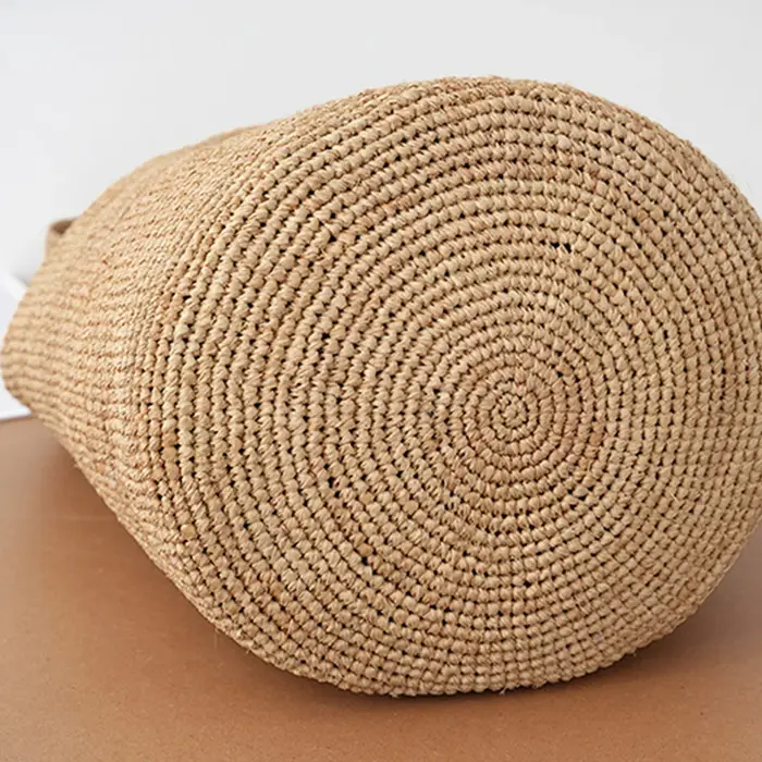 Sac seau en paille tressé à la main pour femme