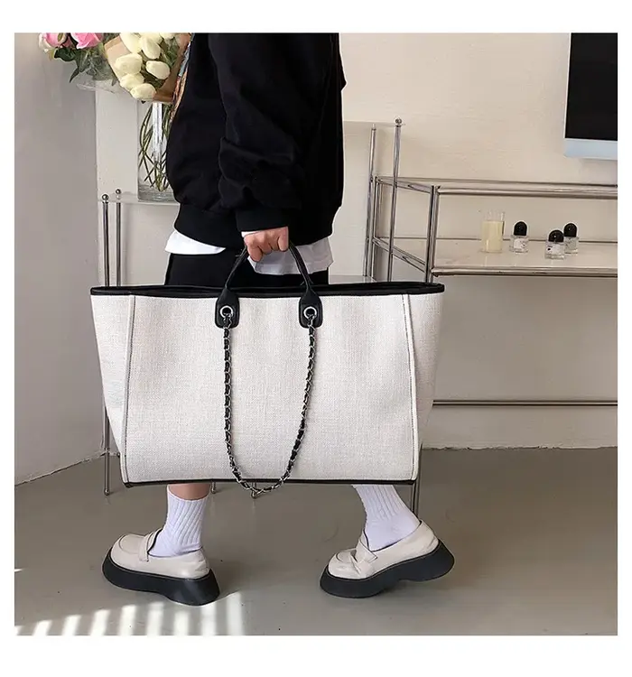 Nouveau sac seau européen américain 2025 marée femme grande capacité poche simple épaule diagonale chaîne sac fourre-tout