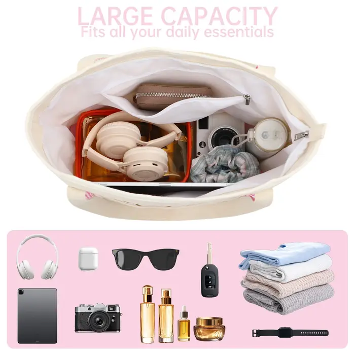 Sac fourre-tout en toile vichy pour femmes