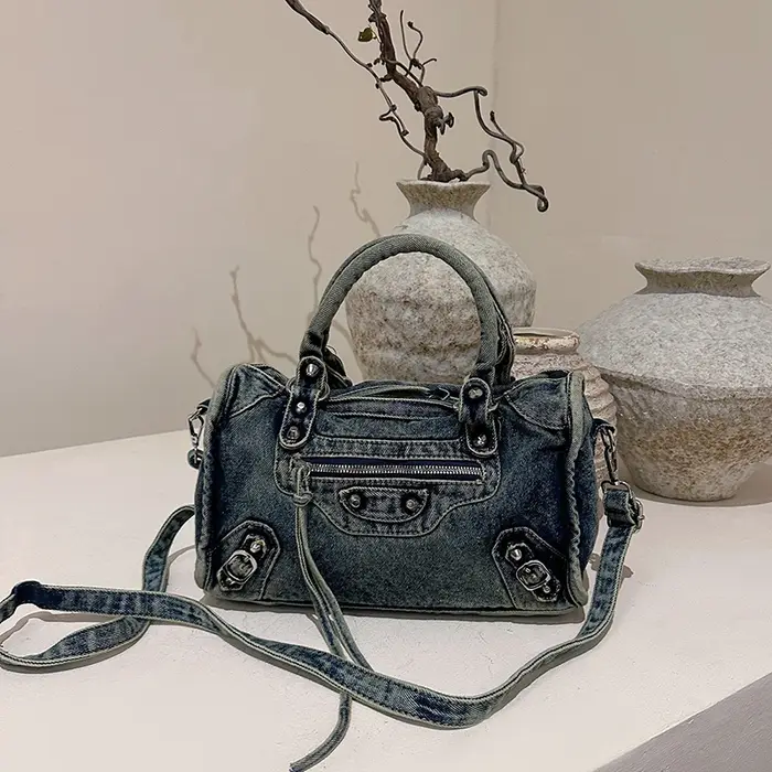 Sac à main en jean vintage de haute qualité pour femme