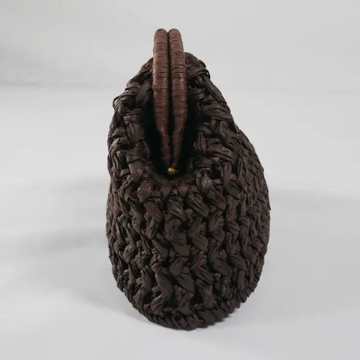Mode paille pince coquille pochette pour femmes concepteur papier tissé sacs à main décontracté vintage