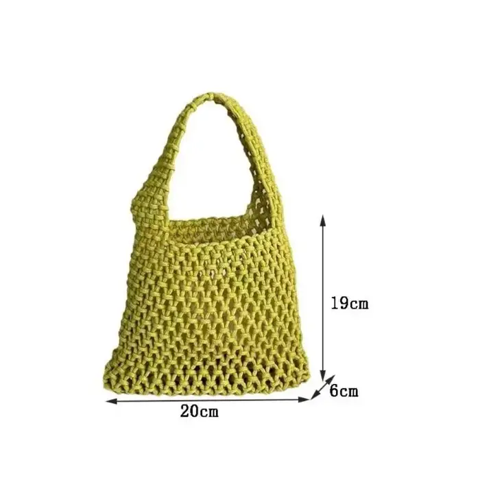 Sac à main tricoté, pochette à bandoulière tissée à la main ajourée