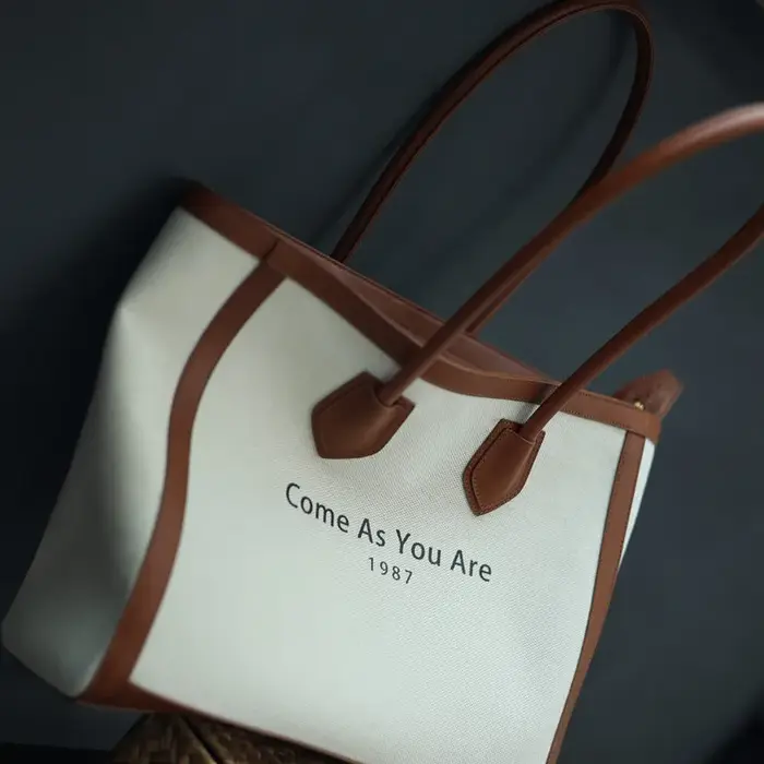 Sac fourre-tout de grande capacité pour femmes, avec compartiment pour ordinateur portable, toile de