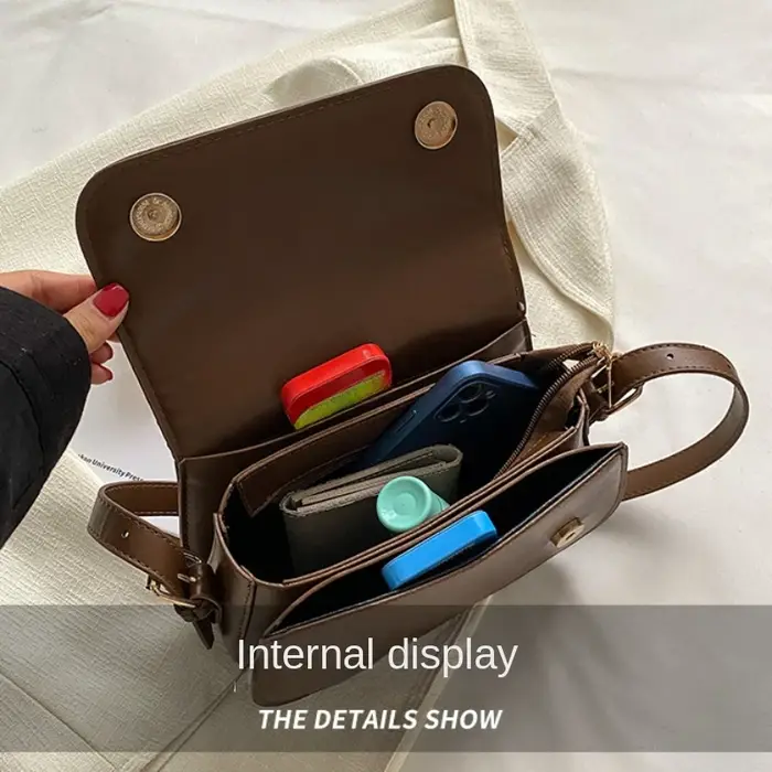 Petit sac de selle rétro à Texture avancée pour femmes
