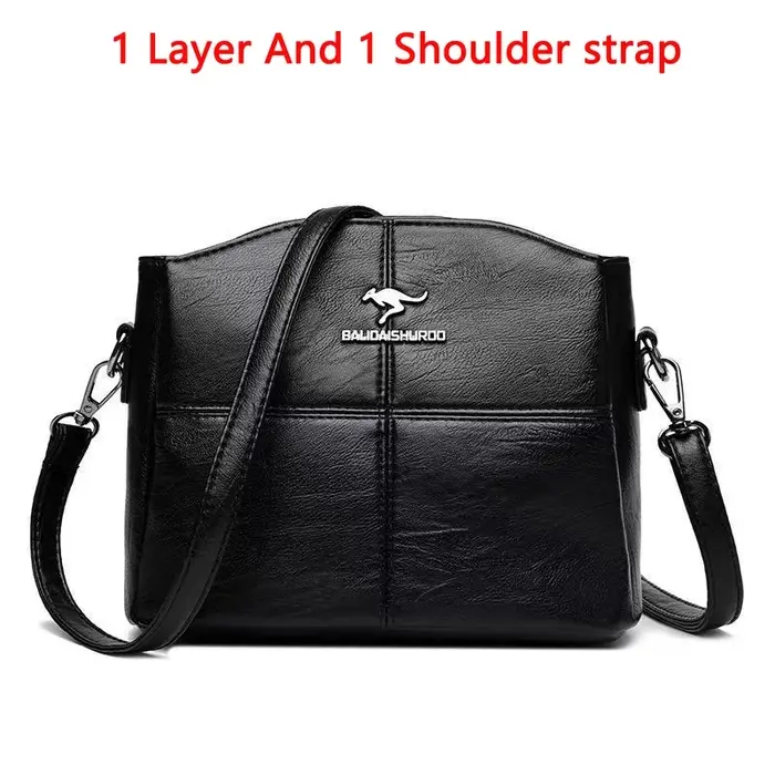 Sacs à main de luxe en cuir souple pour femmes, sacs de styliste à 3 couches, Sac à bandoulière pour