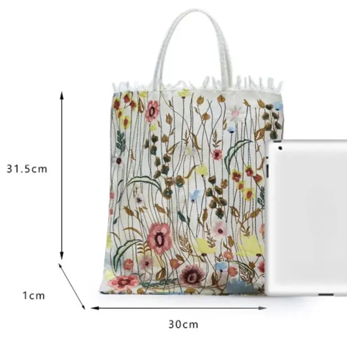 Shopping dentelle main rétro fleur brodé sac à bandoulière femmes