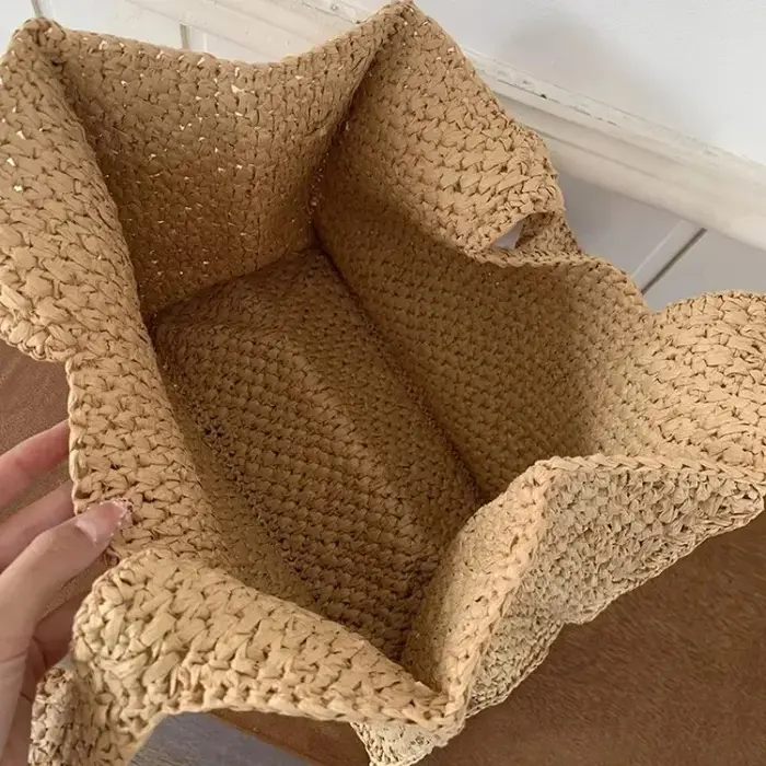 Sac à main en raphia tressé décontracté pour femme