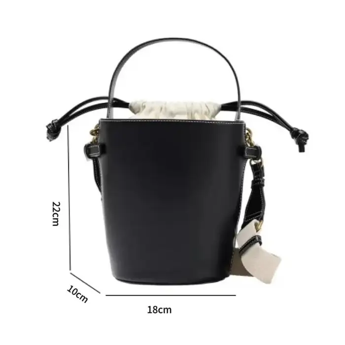 Nouveau sac seau tendance en cuir souple