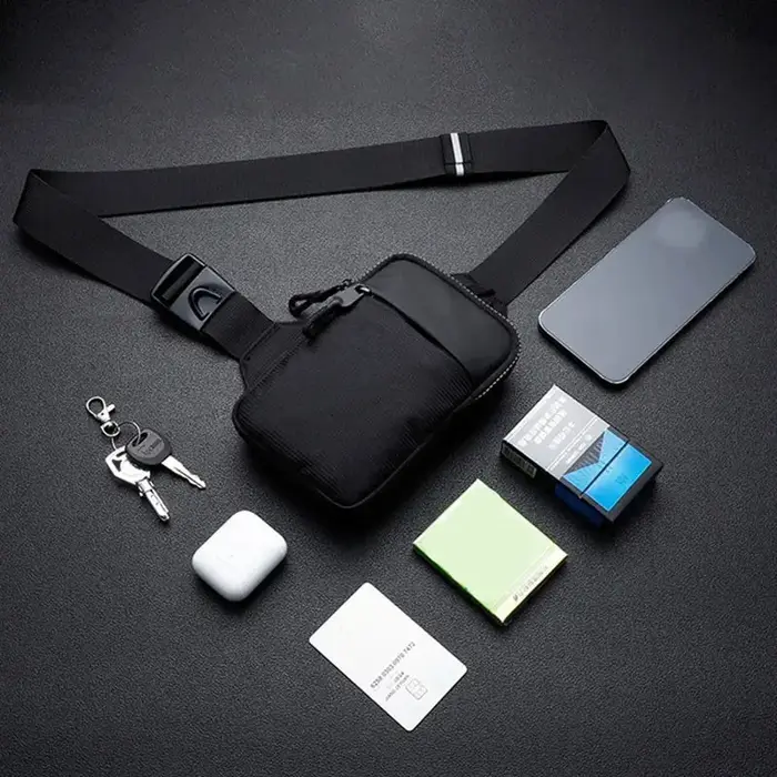 Nouveau sac de poitrine sport pour homme, petit sac à dos, sac messager pour femme, sac banane pour téléphone portable, mini sacoche tendance