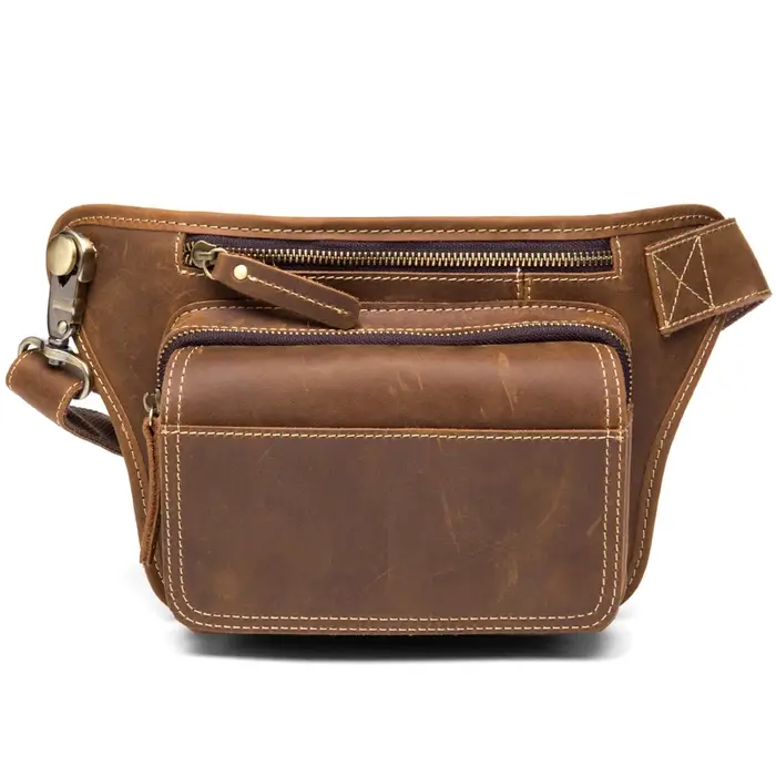 2025 sac de taille en cuir Vintage mode sac de poitrine sac de taille sac à bandoulière en cuir véri