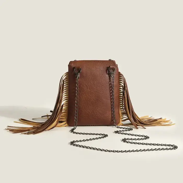 Bohème crâne Rivet chaîne frange gland mode Vintage femmes fille Punk sacs