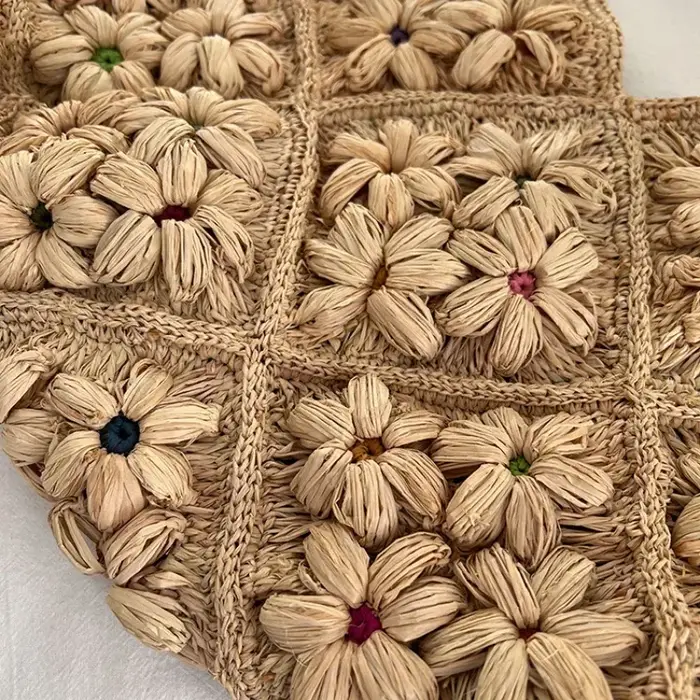Sac de plage tissé de luxe haut de gamme pour femme