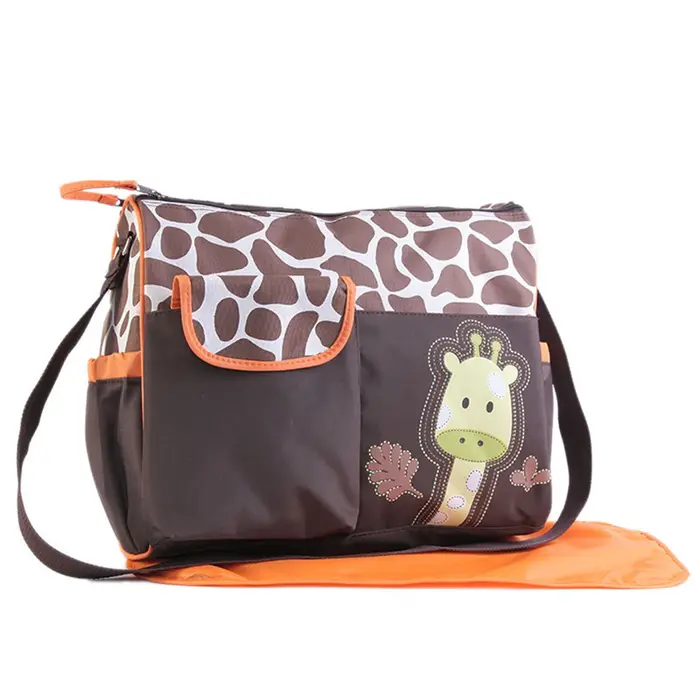 Sac à langer multifonctionnel grande capacité motif girafe de dessin animé, sac à bandoulière pour m
