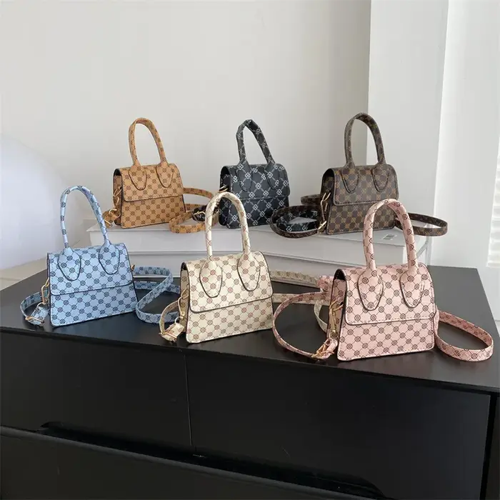 Sac à main carré rétro imprimé tendance pour femme