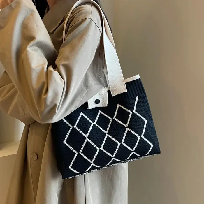 Nouveau Sac à Bandoulière Tendance Grande Capacité pour Femmes – Sacs à Main Polyvalents en Tricot et Crochet