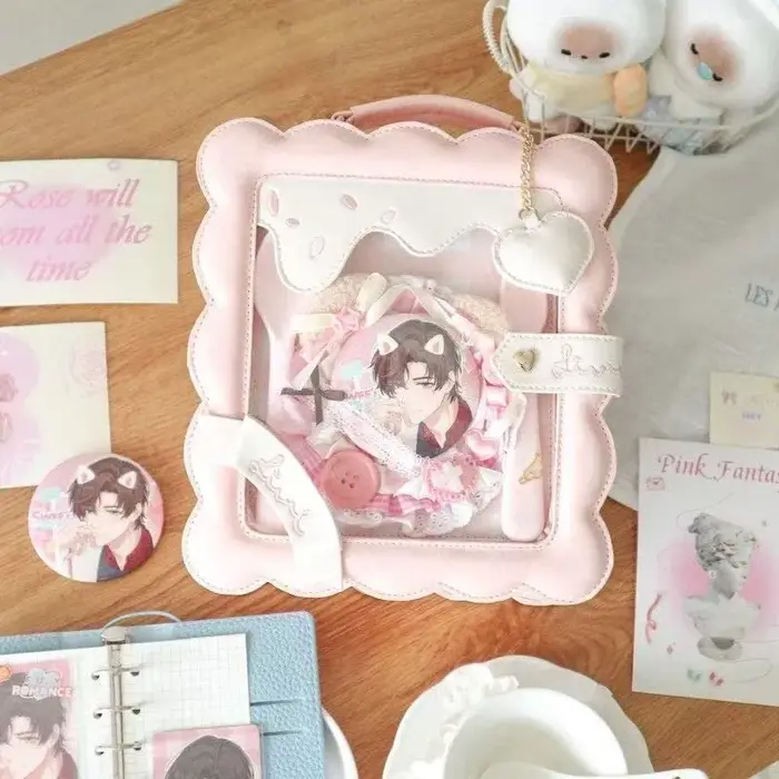 Doux mignon dessin animé Biscuit sac à main femmes grande capacité Transparent