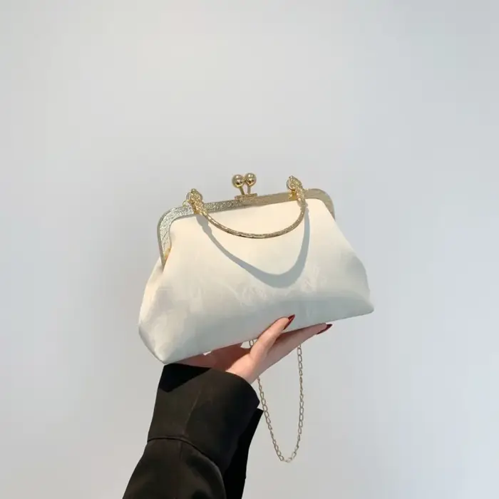 Sac à main de soirée en velours doré pour femme