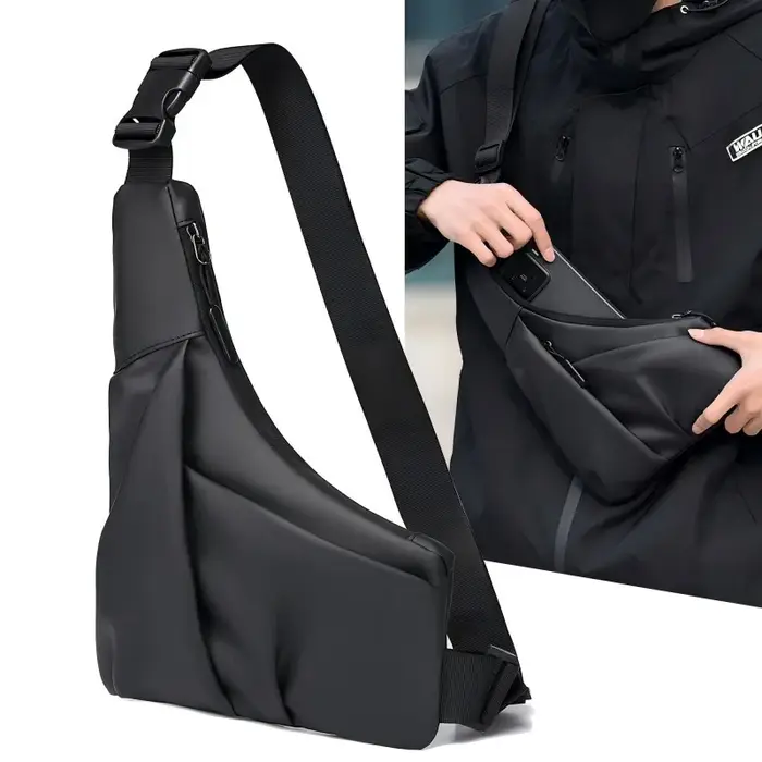 Sac croisé triangulaire antivol avec sangle réglable