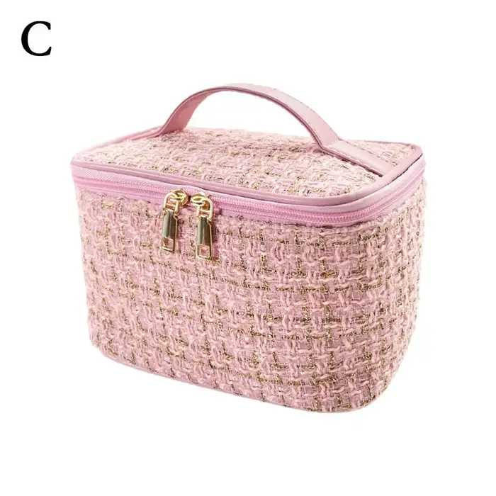 Nouvelle Trousse de Maquillage Tricotée 2026 pour Femme – Sac Cosmétique Tissé Tendance Grande Capacité