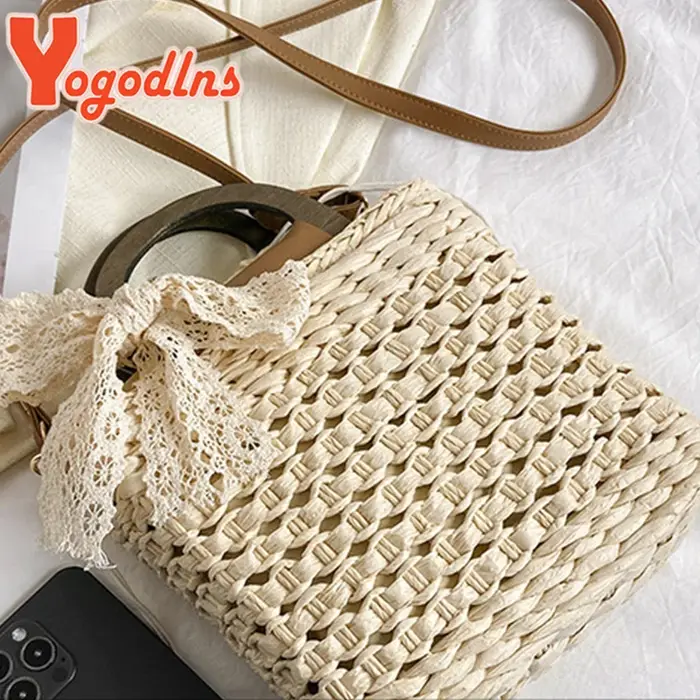 Sac à main en paille tissé à la main pour femmes