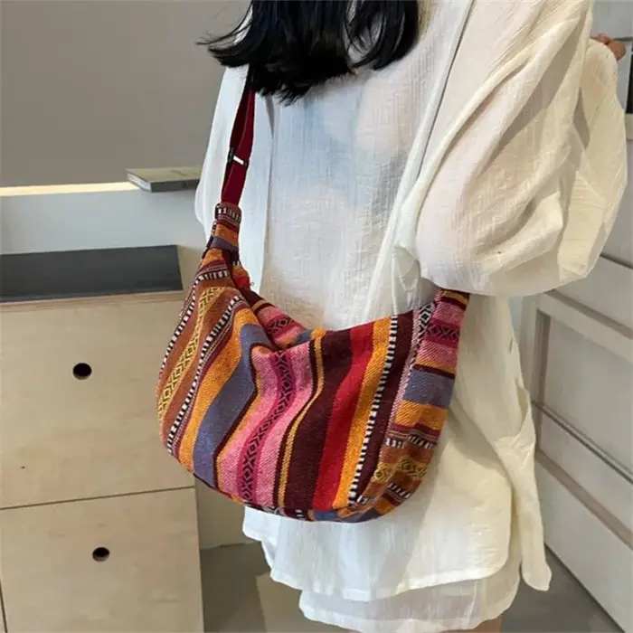 Sacs à bandoulière sac à bandoulière de style tribal, motif rayé bandoulière pliable, thème drapeau