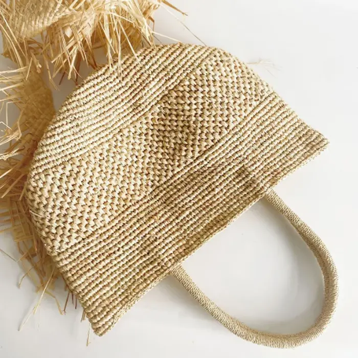Mode plage naturel raphia paille sacs grand sac à main à bandoulière dame sac