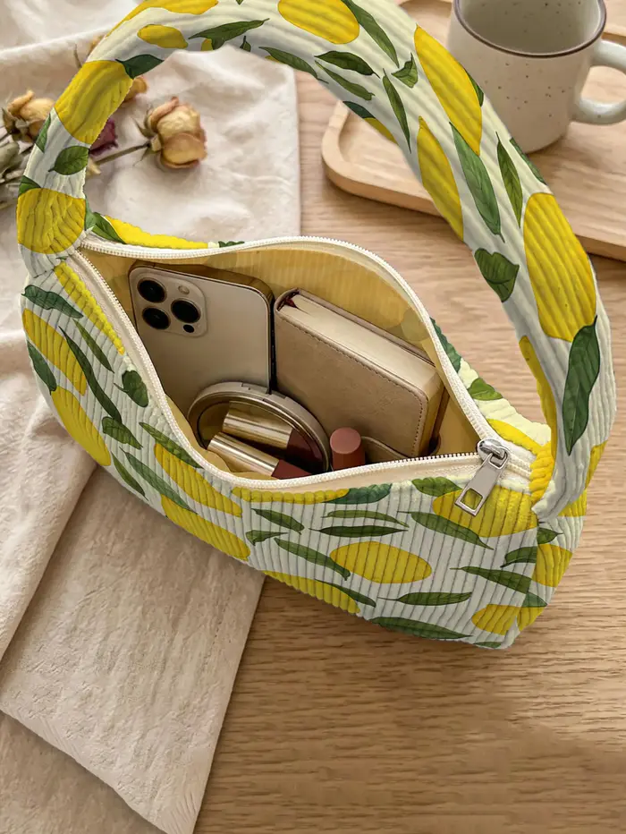 Sac à bandoulière tendance à imprimé citron