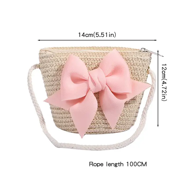 Sac à bandoulière rose avec nœud papillon pour fille
