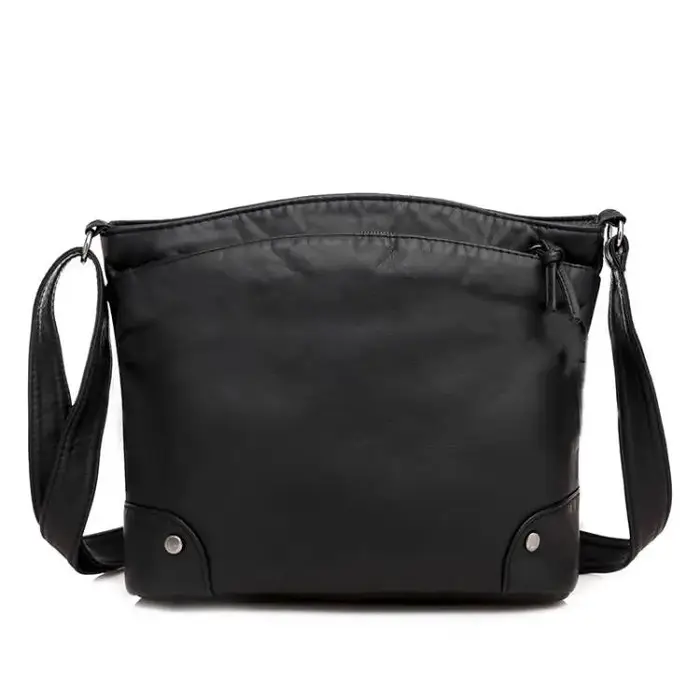 Sac à bandoulière en cuir PU souple pour femmes, sacoche Design rétro décontractée multi-fermeture é