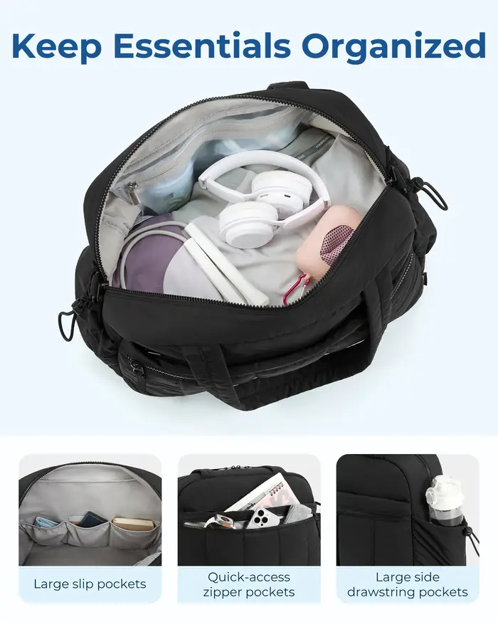BAGSMART Sac de voyage pour femme avec bandoulière, grande capacité, pour week-end, sport et gym
