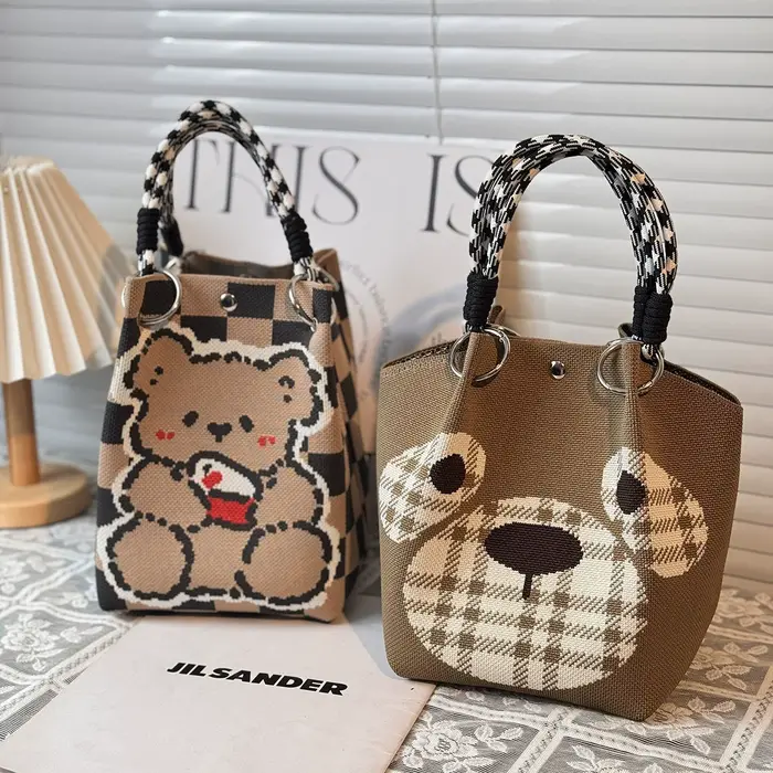Sac seau tricoté pour femmes