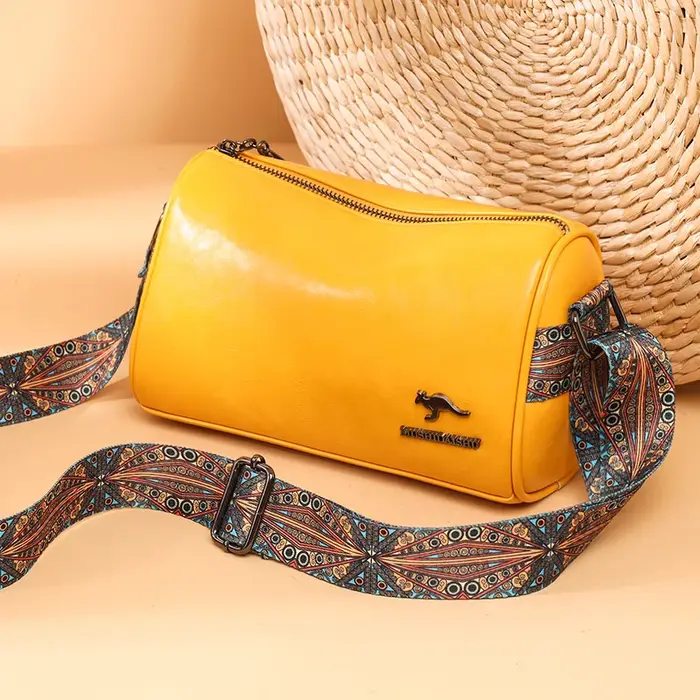 Sac à bandoulière en peau de mouton souple pour femme