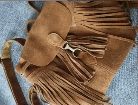 Petit sac à dos en cuir suédé véritable pour femme