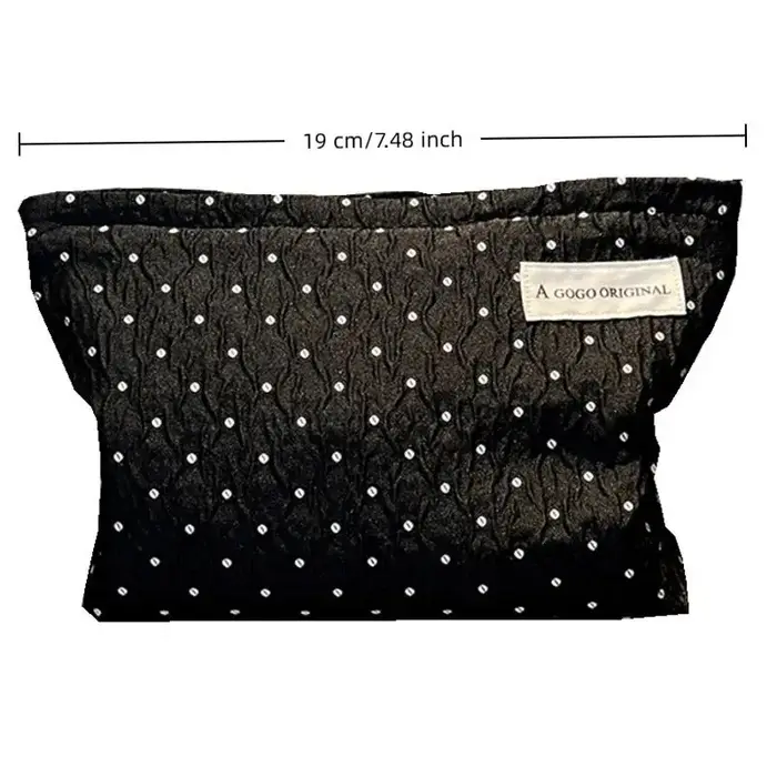 Sac à cosmétiques à points noirs, trousse de maquillage pour femmes, trousse de lavage de voyage, sa