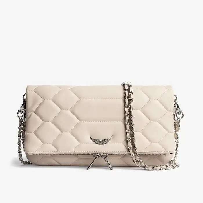 Sac carré classique français en cuir véritable - Sac bandoulière polyvalent style européen et améric