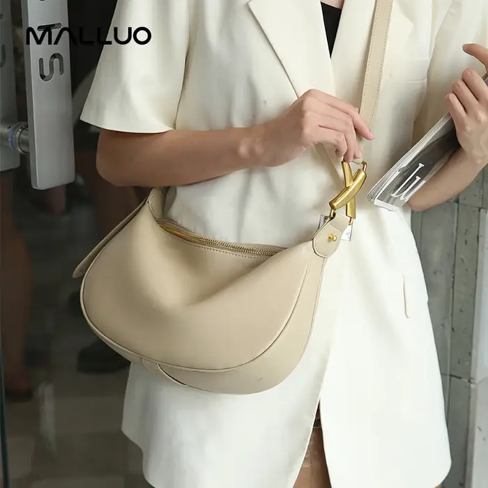 Sac à Main en Cuir de Vache group pour Femme, Sacoche Hobos Souple, Large, Demi-lune