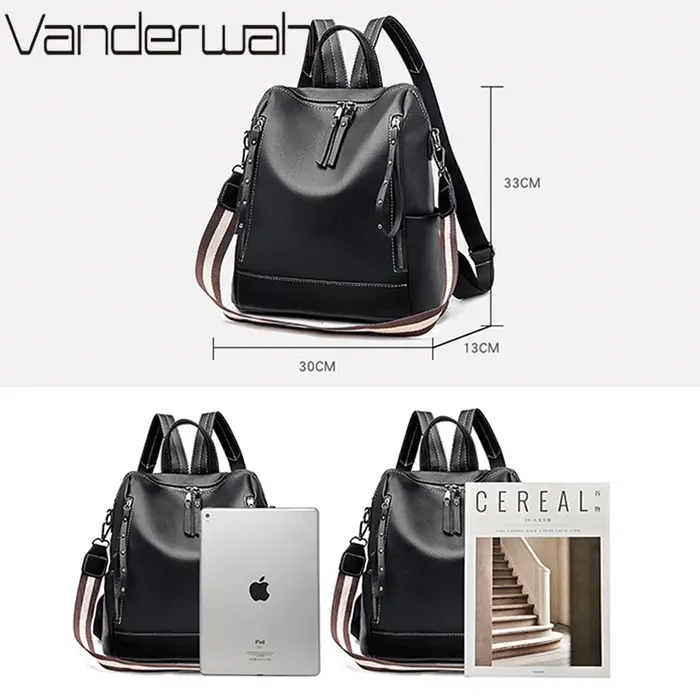 Sac à Dos de marque de luxe en cuir souple, étanche, Style Preppy, Sac multifonction pour jeunes étudiants