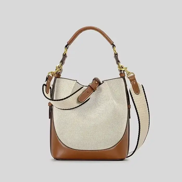 Sac seau en toile à panneaux pour femmes