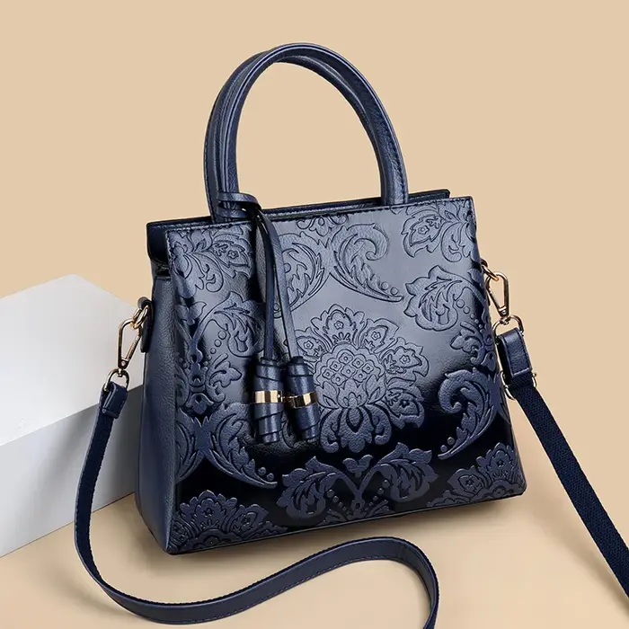 Sac à main en PU de luxe avec motif gaufré