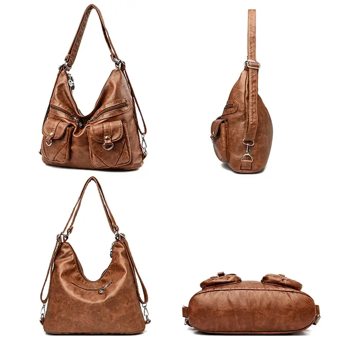 Grand Sac à Dos Multifonction en Cuir pour Femme