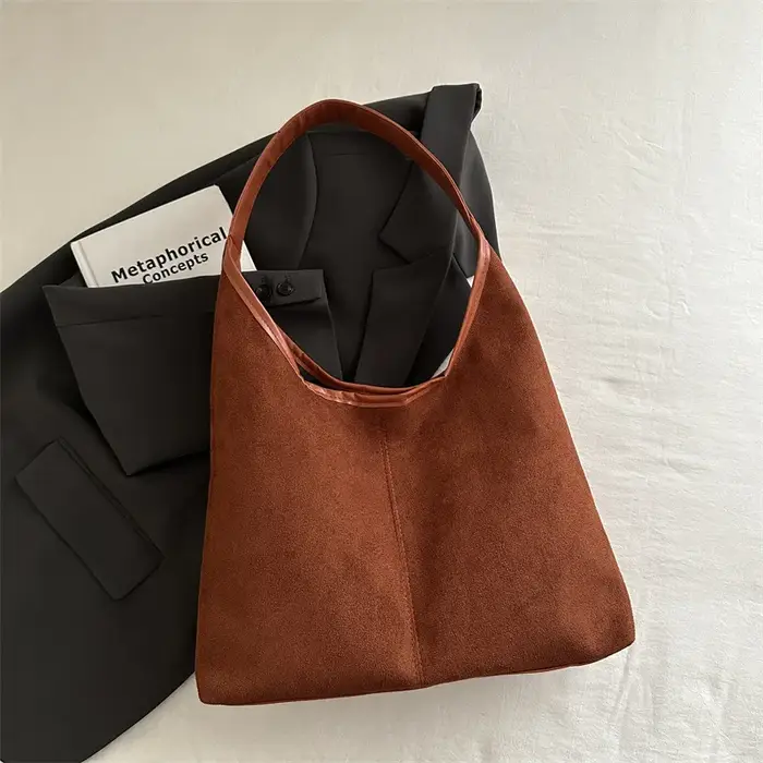 Sac sous les bras en cuir mat pour femmes, fourre-tout de banlieue de grande capacité, sacs à main V