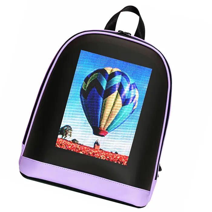 Sac à dos LED pour écran intelligent, sac de voyage d'extérieur avec contrôle par application et aff