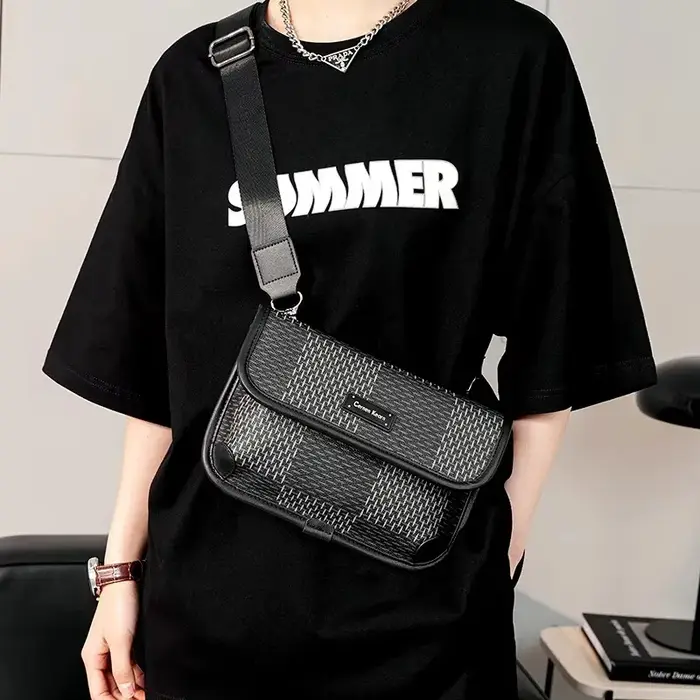 Homme de luxe enveloppe pochette sac à main décontracté épaule sacs à bandoulière Cool rue garçons haute qualité cartables marque de mode Bolsas