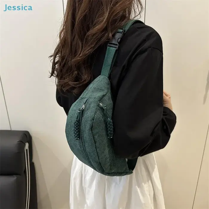 ♥ Sac banane en velours côtelé pour femmes