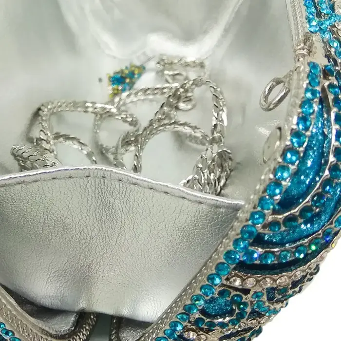 Pochette de soirée bleue pour femme