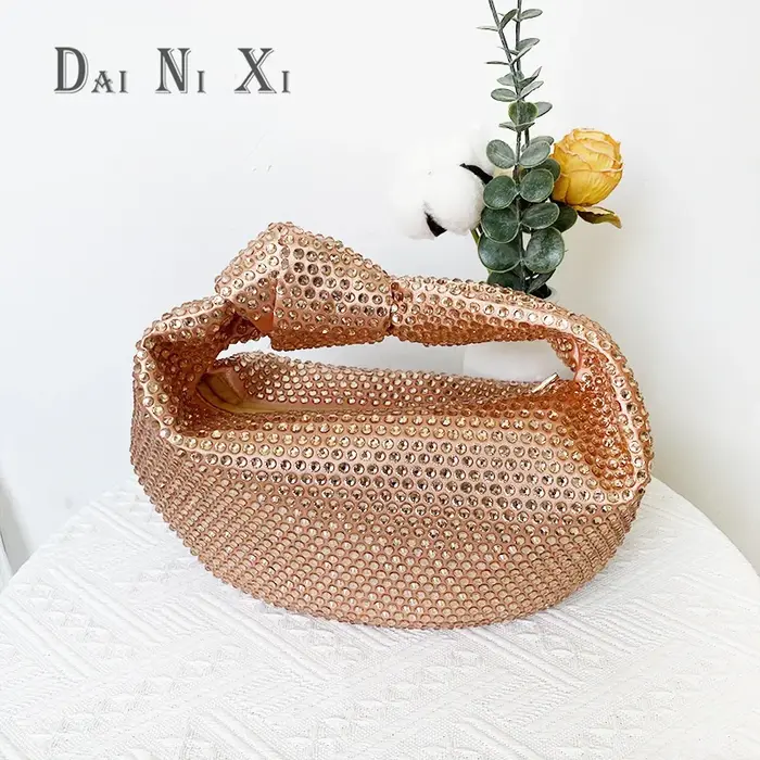 Sac à main de luxe noué en cristal strass diamant nuage pour femmes, sac de soirée brillant scintill